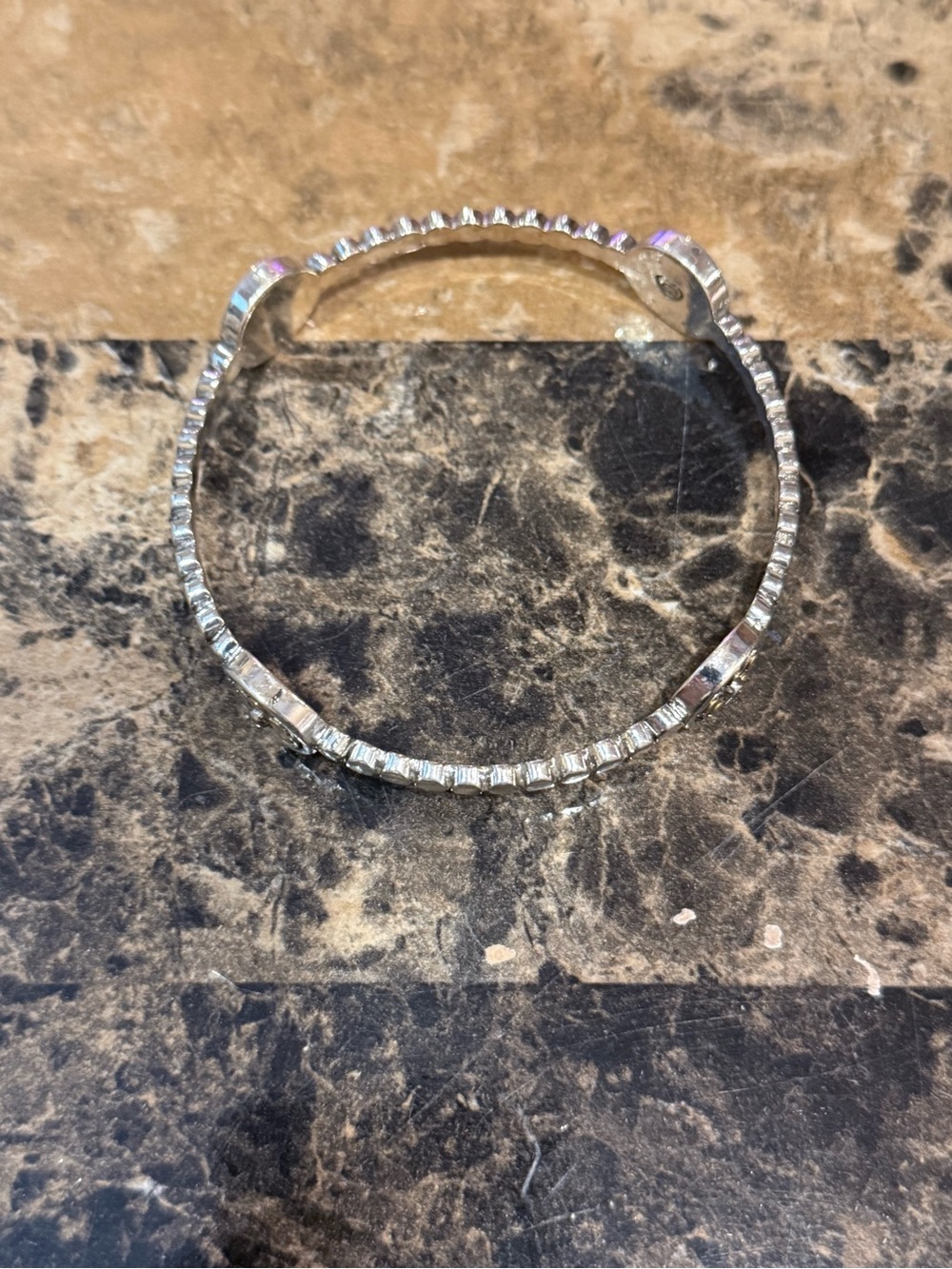 Brighton Mixed Metal Beaded Bangle Bracelet with Floral Medallions - Picture 2 of 9